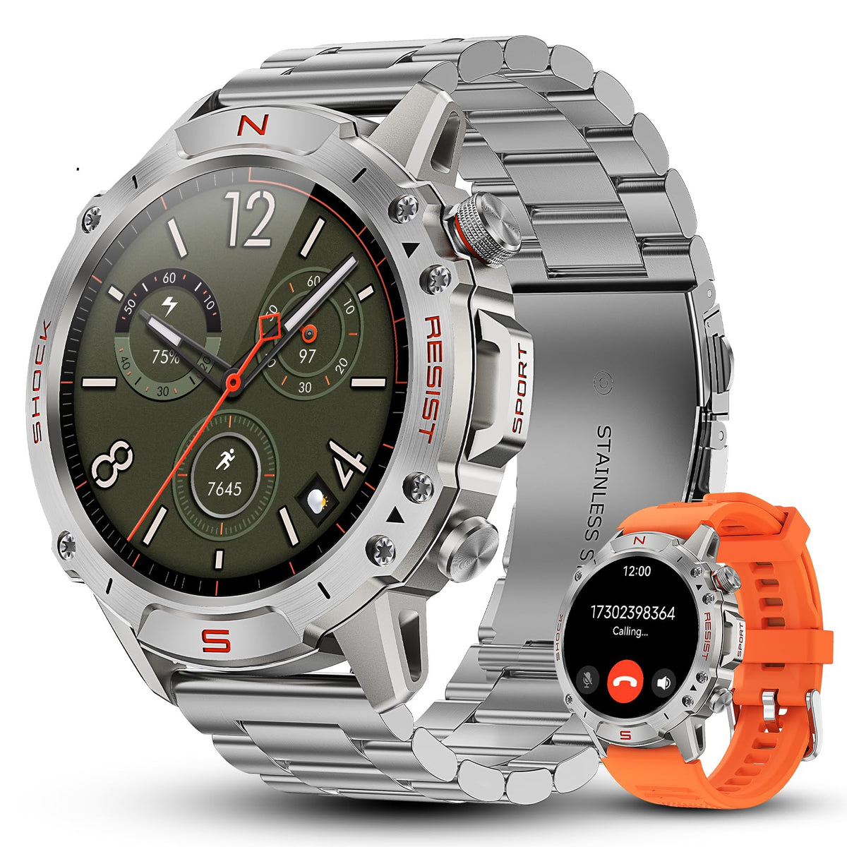 Motion 6 Silver Steel smartwatch product image 1 #Case Color_Silver