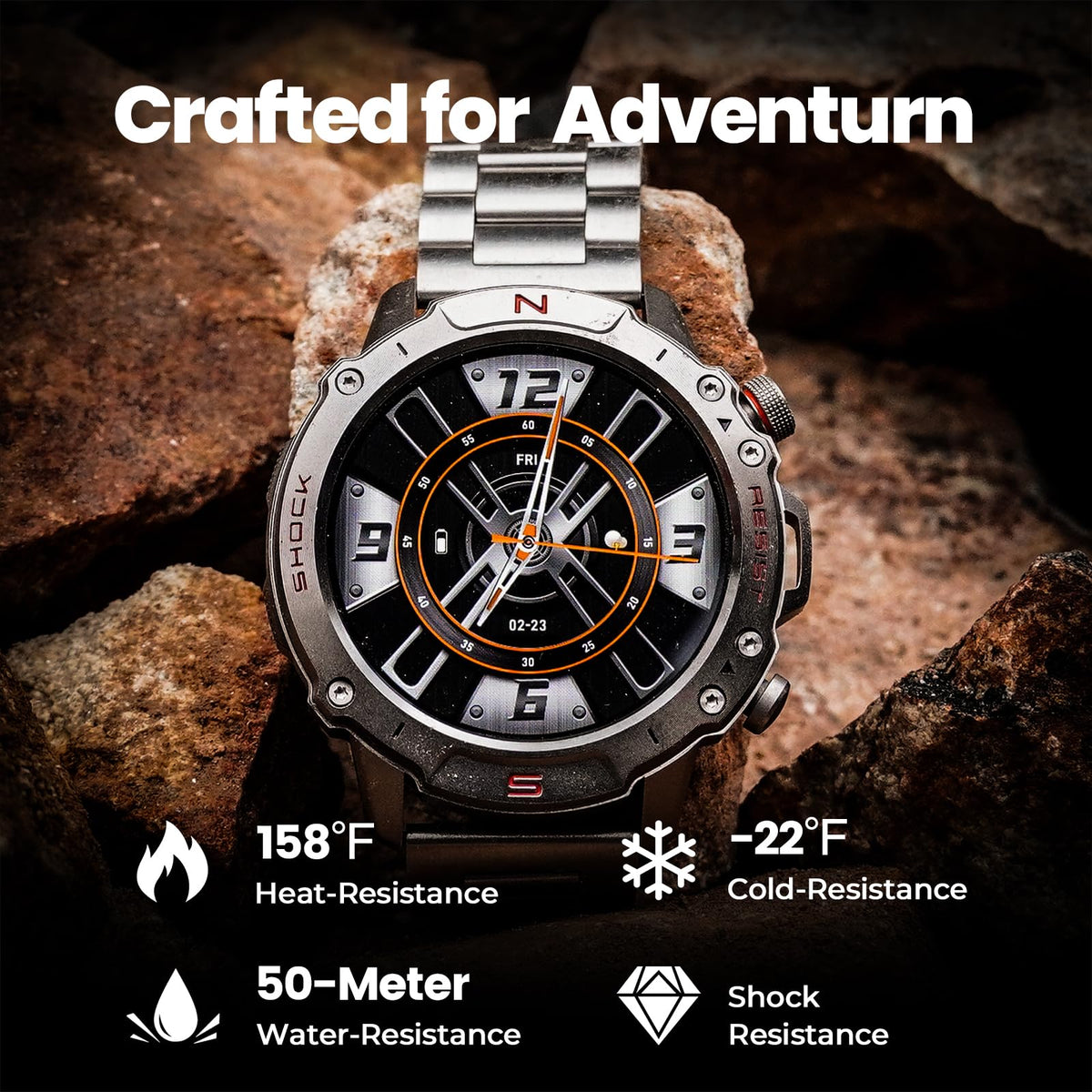 Motion 6 Silver Steel smartwatch product image 2 #Case Color_Silver