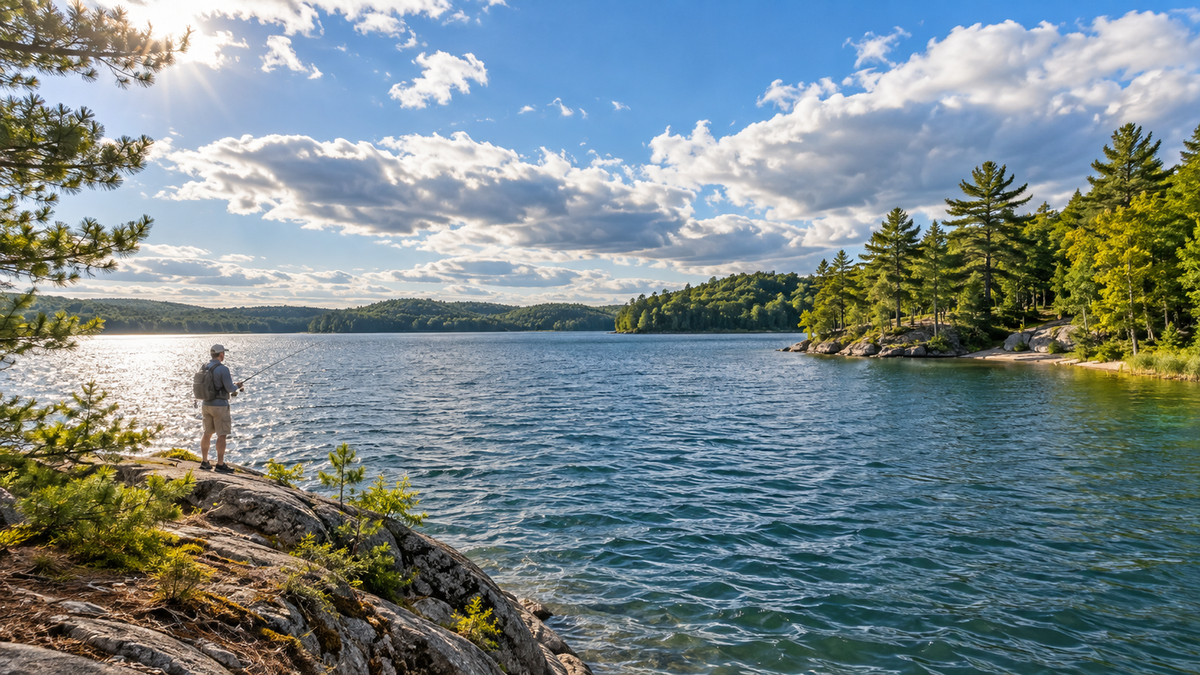 Best weather for fishing with an angler planning a bright partly cloudy trip