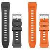 WalkerFit Black and orange 22mm silicone sport watch band 2-pack