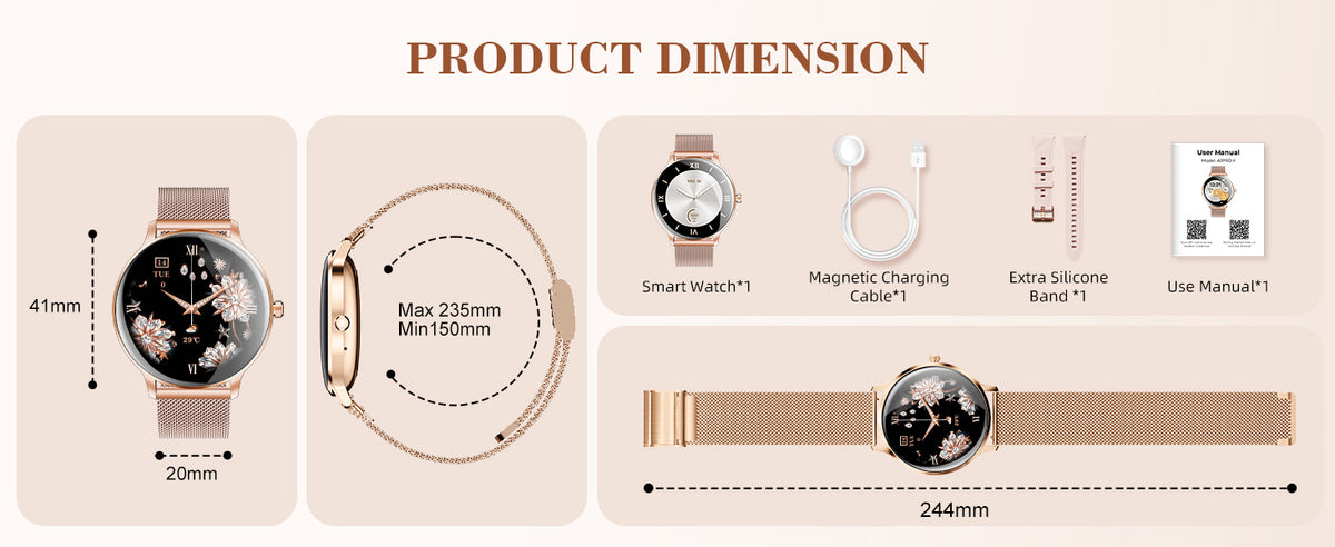 WalkerFit Aura 2 product dimensions and included accessories