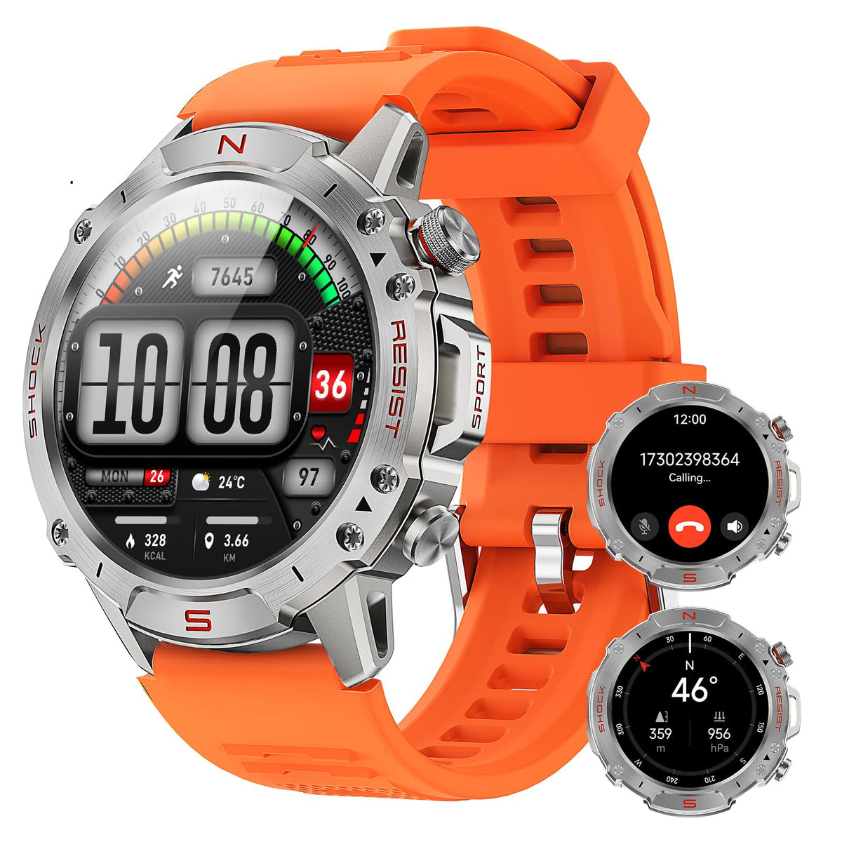 Motion 6 Silver Silicone smartwatch product image 1 #Case Color_Archive