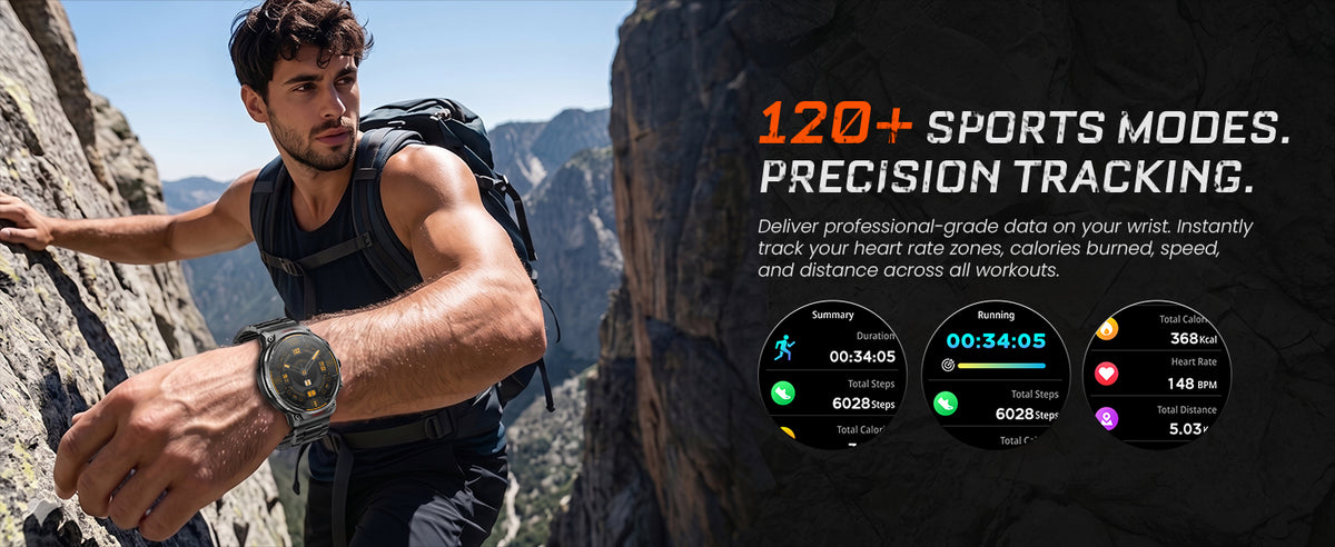 M6 Max Black steel smartwatch track more ways to move