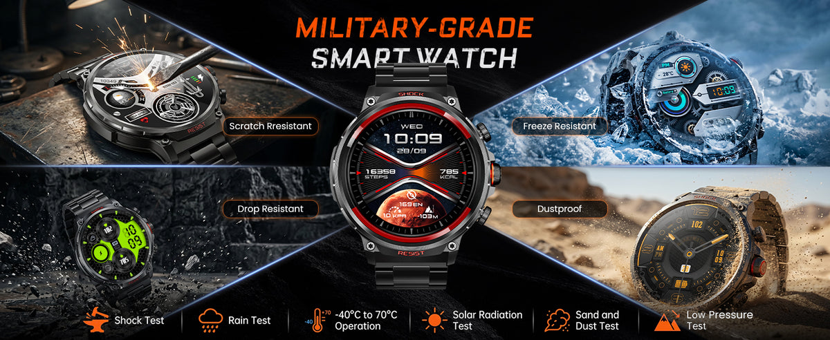M6 Max Black steel smartwatch built for demanding everyday conditions