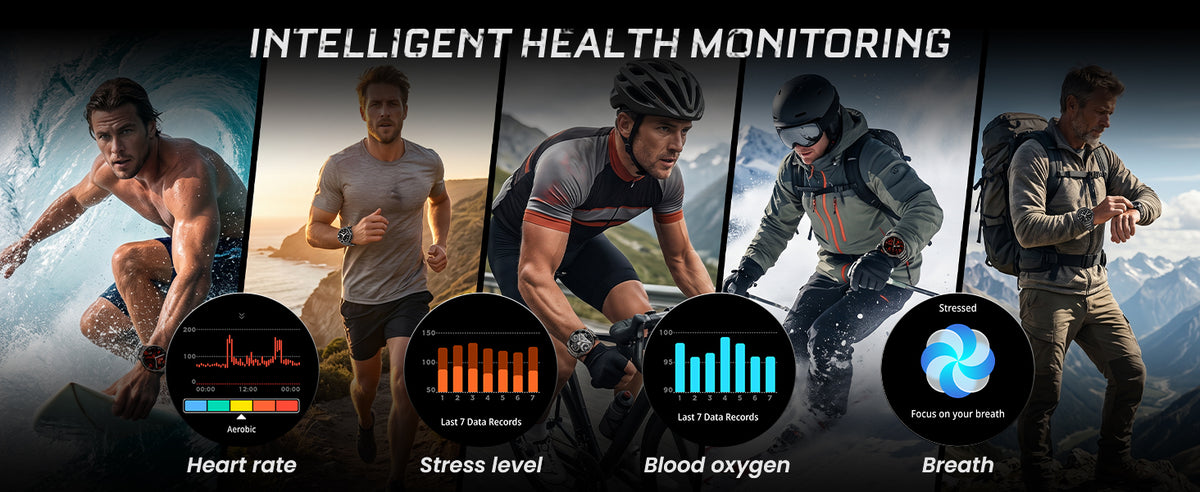 M6 Max Black steel smartwatch follow your daily health patterns