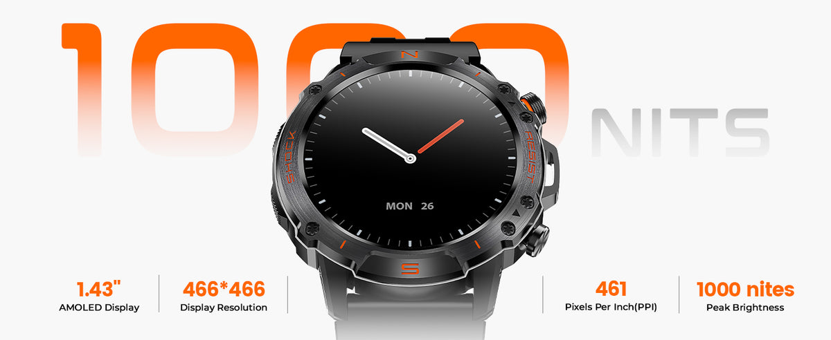 WalkerFit Motion 6 Silicone 1.43-inch AMOLED display