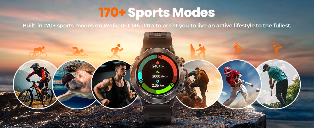 WalkerFit Motion 6 Silicone with 170+ sports modes