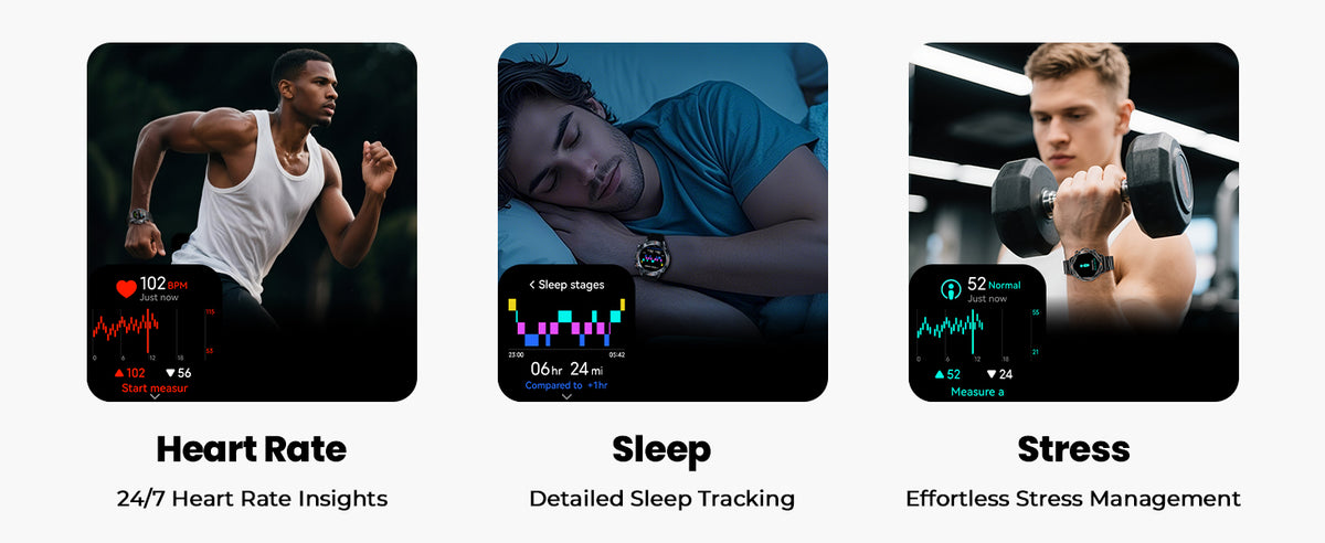 WalkerFit Motion 6 Silicone heart rate, sleep, and stress tracking