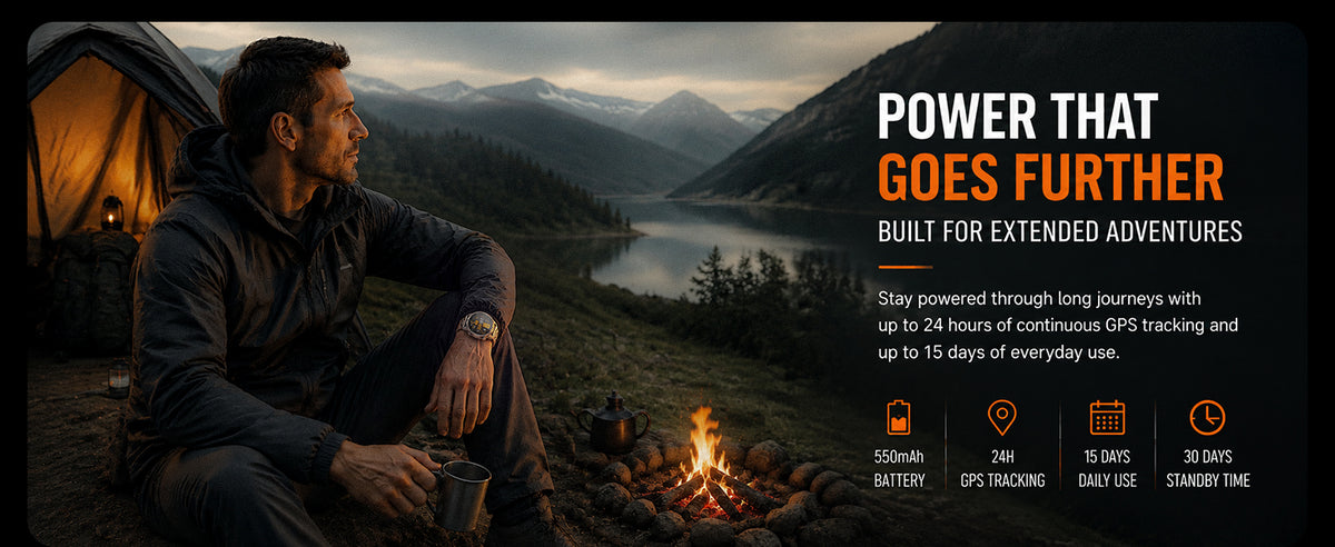 Silver WalkerFit Motion 6 GPS battery life for extended outdoor use