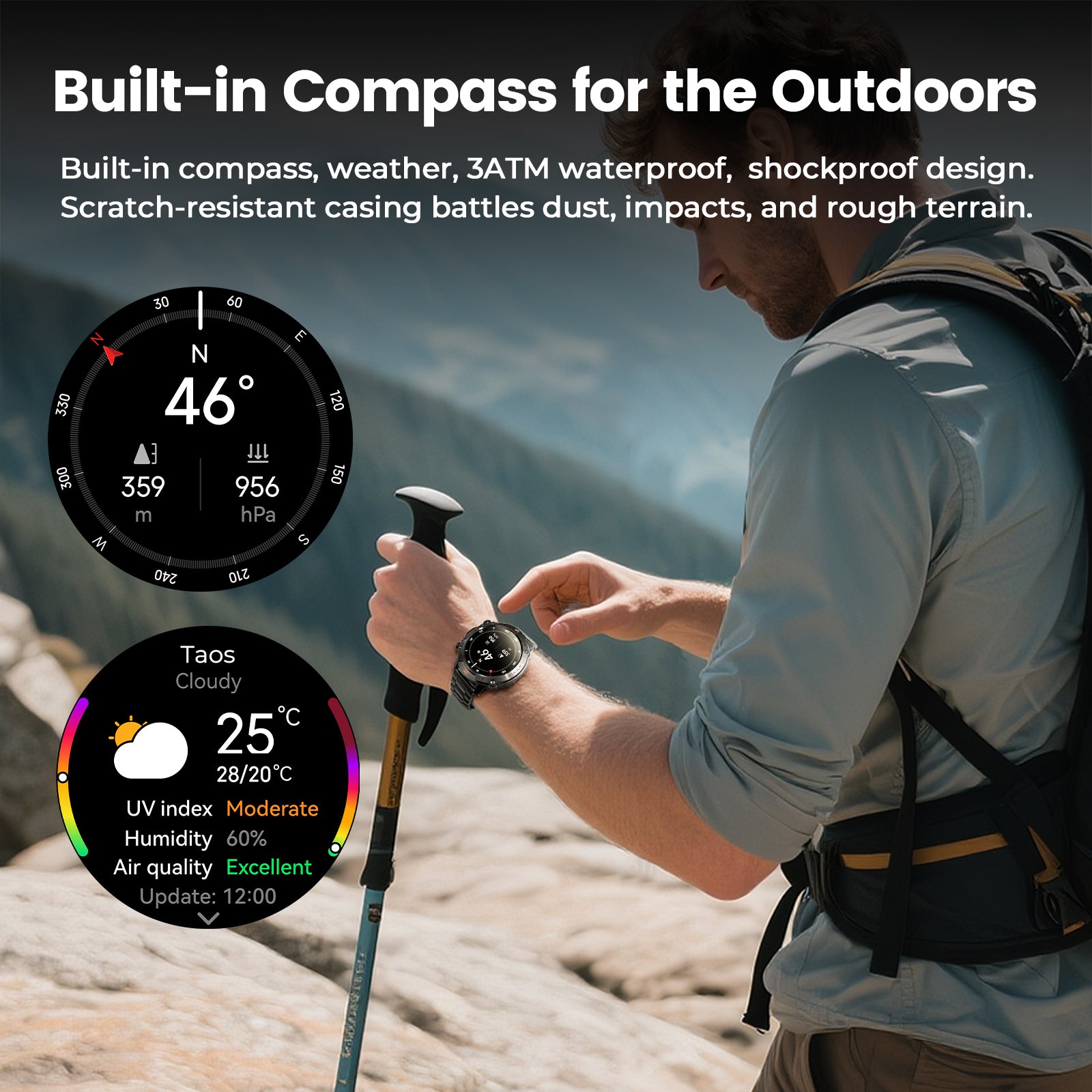 WalkerFit Motion 6 Black Steel smartwatch product image