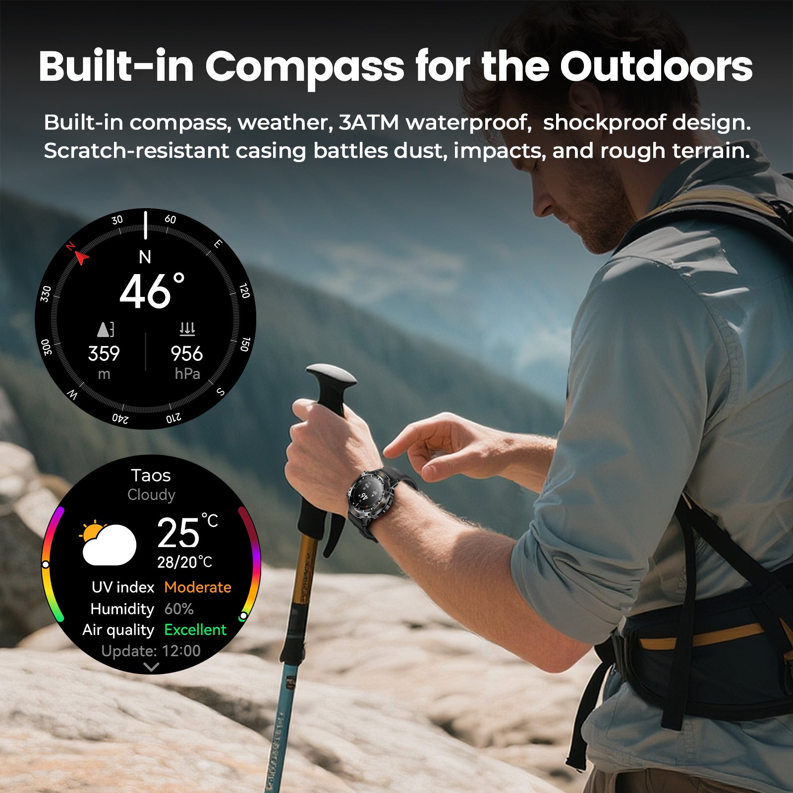 WalkerFit Motion 6 Black Silicone smartwatch product image