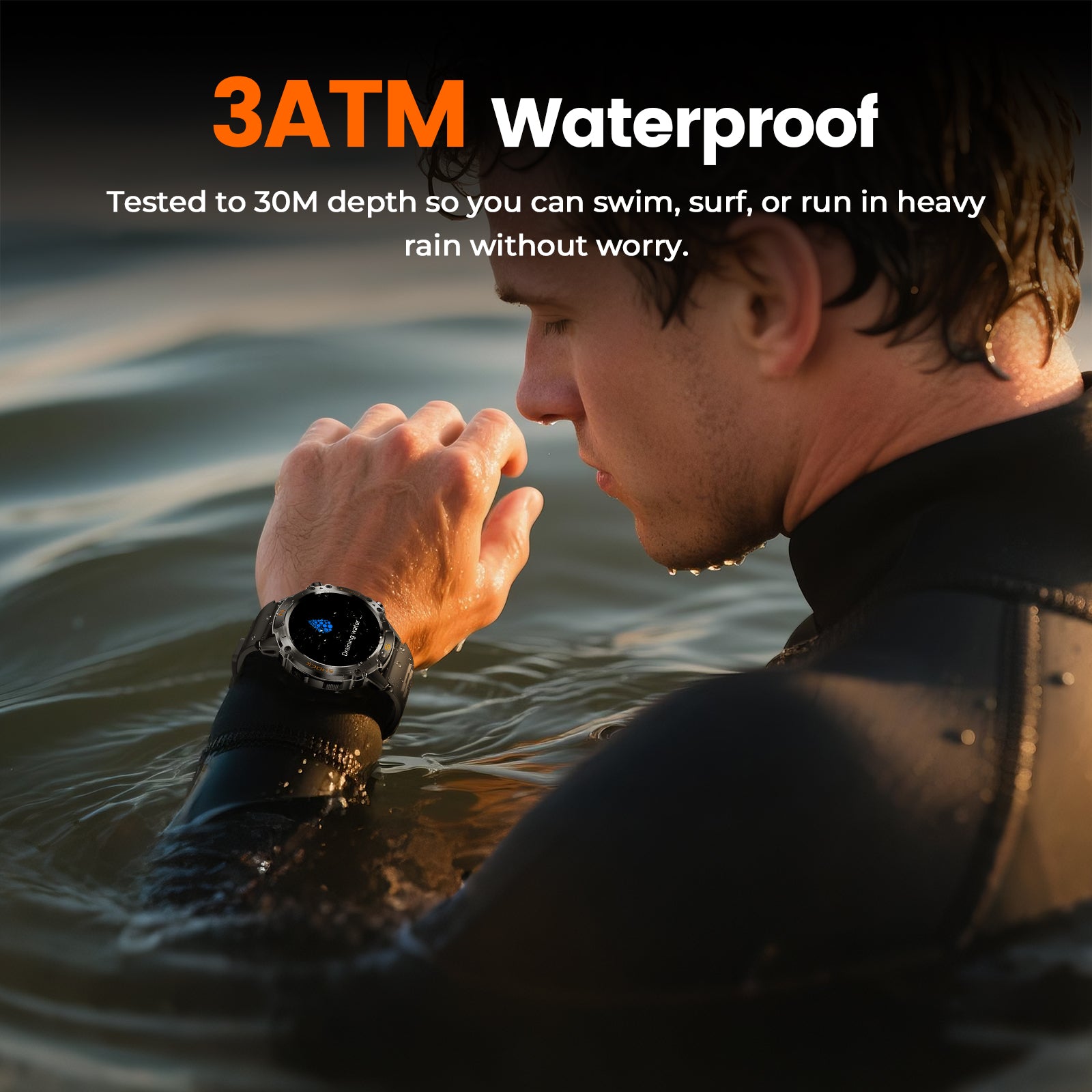 WalkerFit Motion 6 Black Silicone smartwatch product image