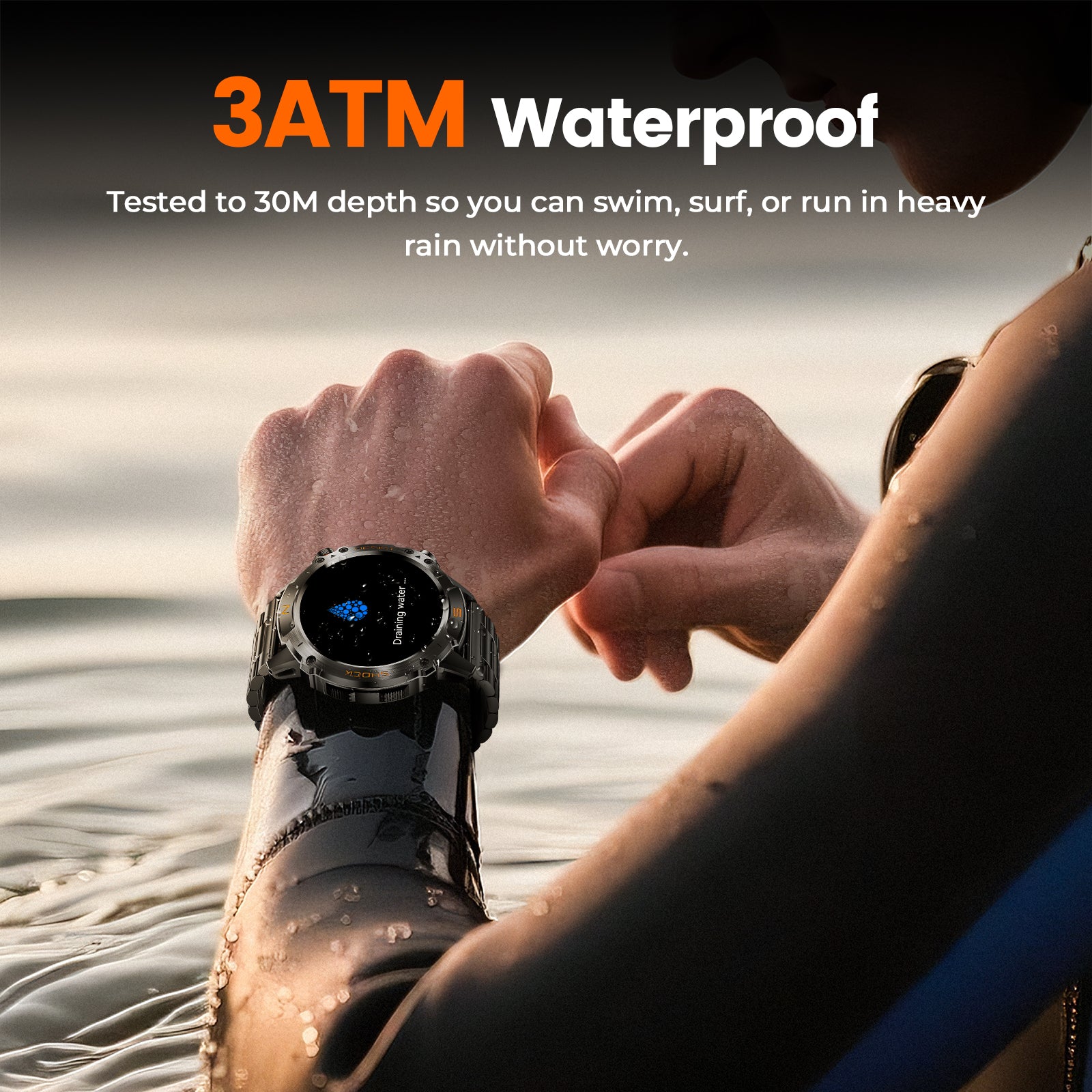 WalkerFit Motion 6 Black Steel smartwatch product image