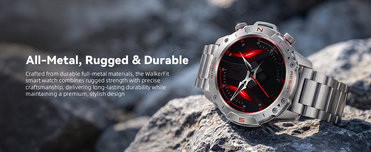 Motion 6 silver steel all-metal smartwatch construction