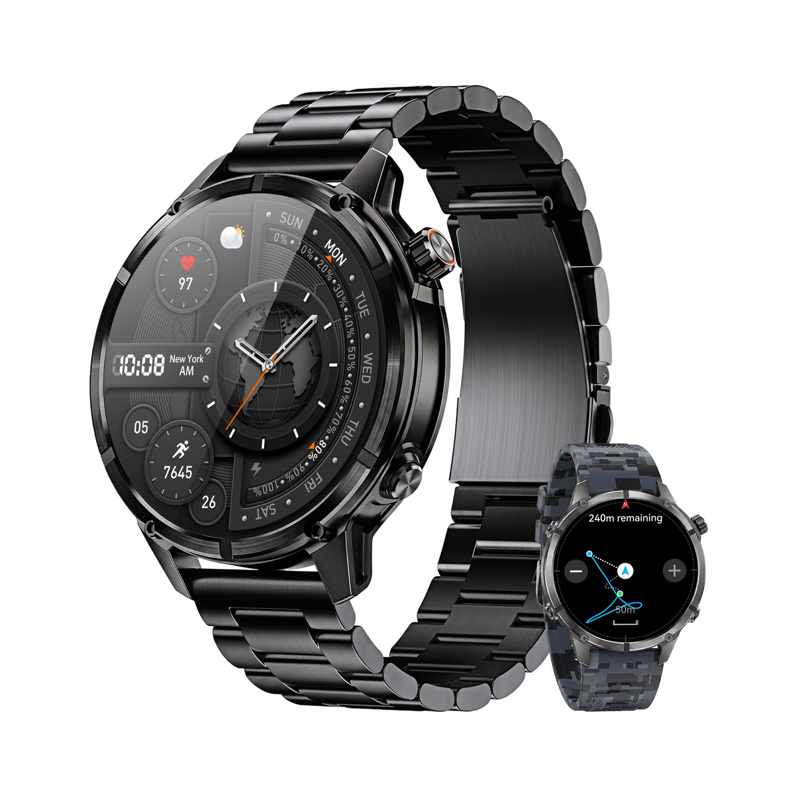 WalkerFit Motion 6 GPS black smartwatch black product view #Color_Black